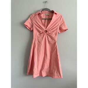 abercrombie & fitch O ring front collard short sleeve mini dress cottagecore S